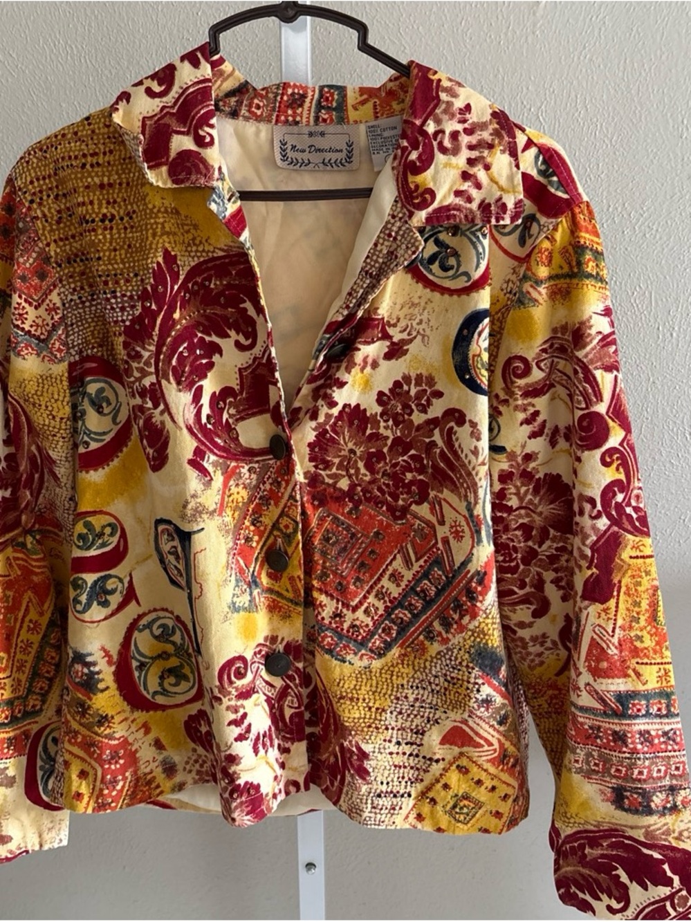 new directions women’s  Multicolor Patterned Button-Up Jacket Size Medium